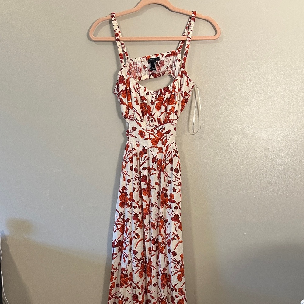 Forever 21 Red and White Floral Maxi Dress